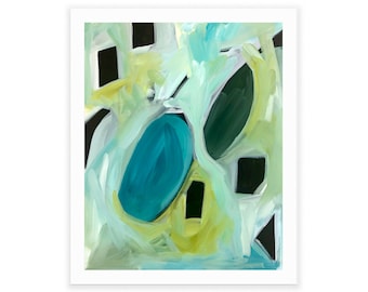 Green Abstract Art Print of Acrylic Painting-Various Sizes-Contemporary Art-Modern