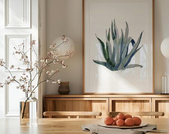 Agave Cactus Art Print-Print of Watercolor-Agave Plant-Century Plant Print-Cactus Wall Art