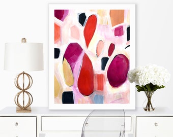 Pink Abstract Art Print of Acrylic Painting-Various Sizes