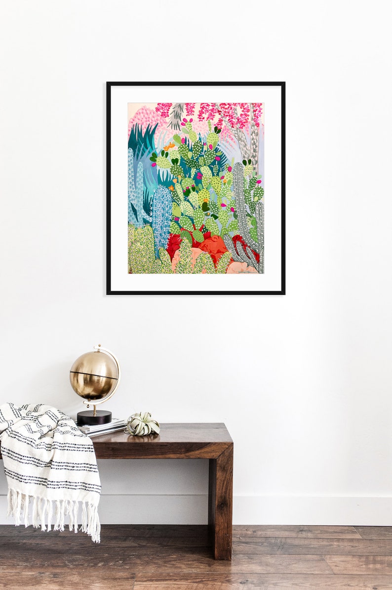 Cactus Garden Art Print-Wall Art-Cacti-Desert-Colorful-Modern-Illustration image 3