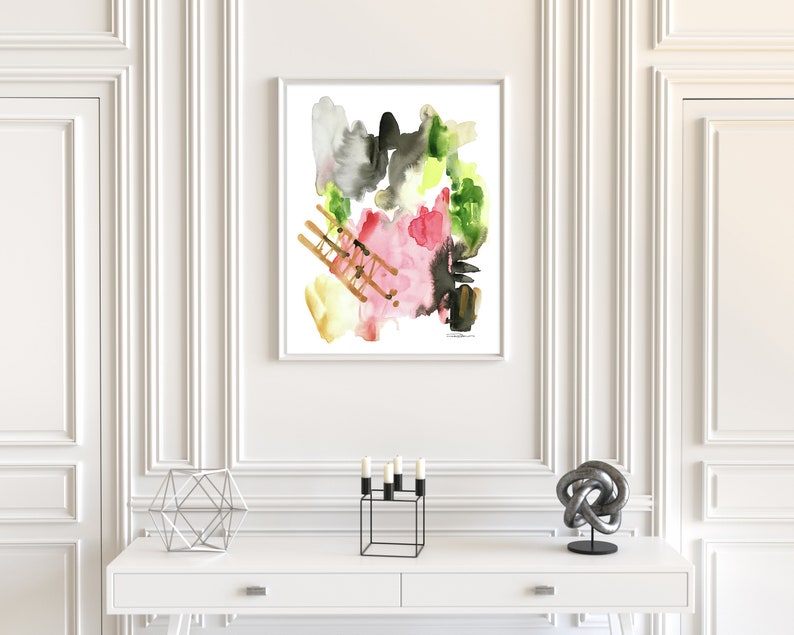 Rose All Day Abstract Art Watercolor Print of Watercolor Painting, Contemporary Art, Art Prints image 3