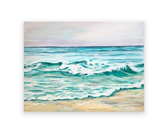 La Jolla Shores Stroll Beach Art Print-Beach Painting-Ocean-Landscape-Seascape