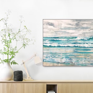 Beach Seaside Art Print of Watercolor Painting Ocean Beach Coastal Art Wall Art