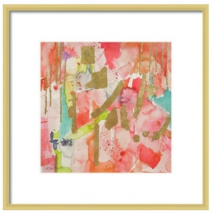 Coral Abstract Art Print of Watercolor Painting Wall Art image 4