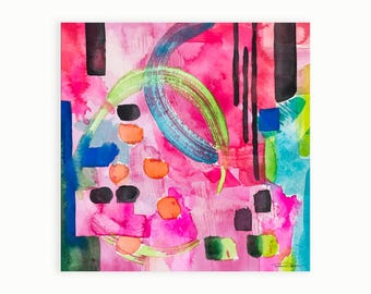 Pink Abstract Art Print of Watercolor Painting-Wall Art-Wall Decor-Minimalist-Colorful-Contemporary-Office Decor