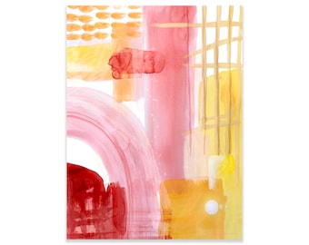 Pink Abstract Art Print-Painting