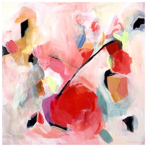 Pink and Coral Abstract Art Print of Acrylic Painting-Wall Art-Various Sizes-Nursery Art-Boho