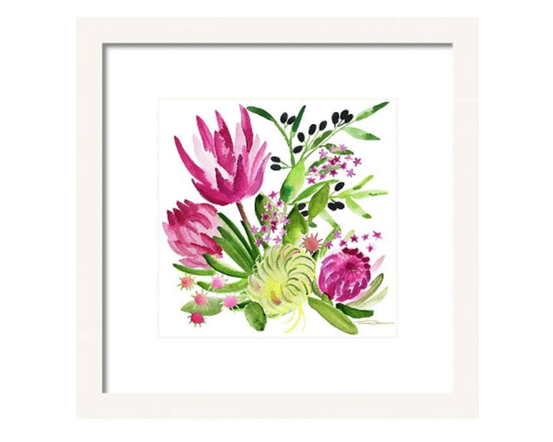 Protea Flower Watercolor Painting Botanical Watercolor Print Floral Office Decor Wall Art Watercolor Flowers Home Decor image 6