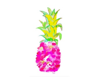 Pineapple Watercolor Art Print-Wall Art-Tropical Decor-Fruit