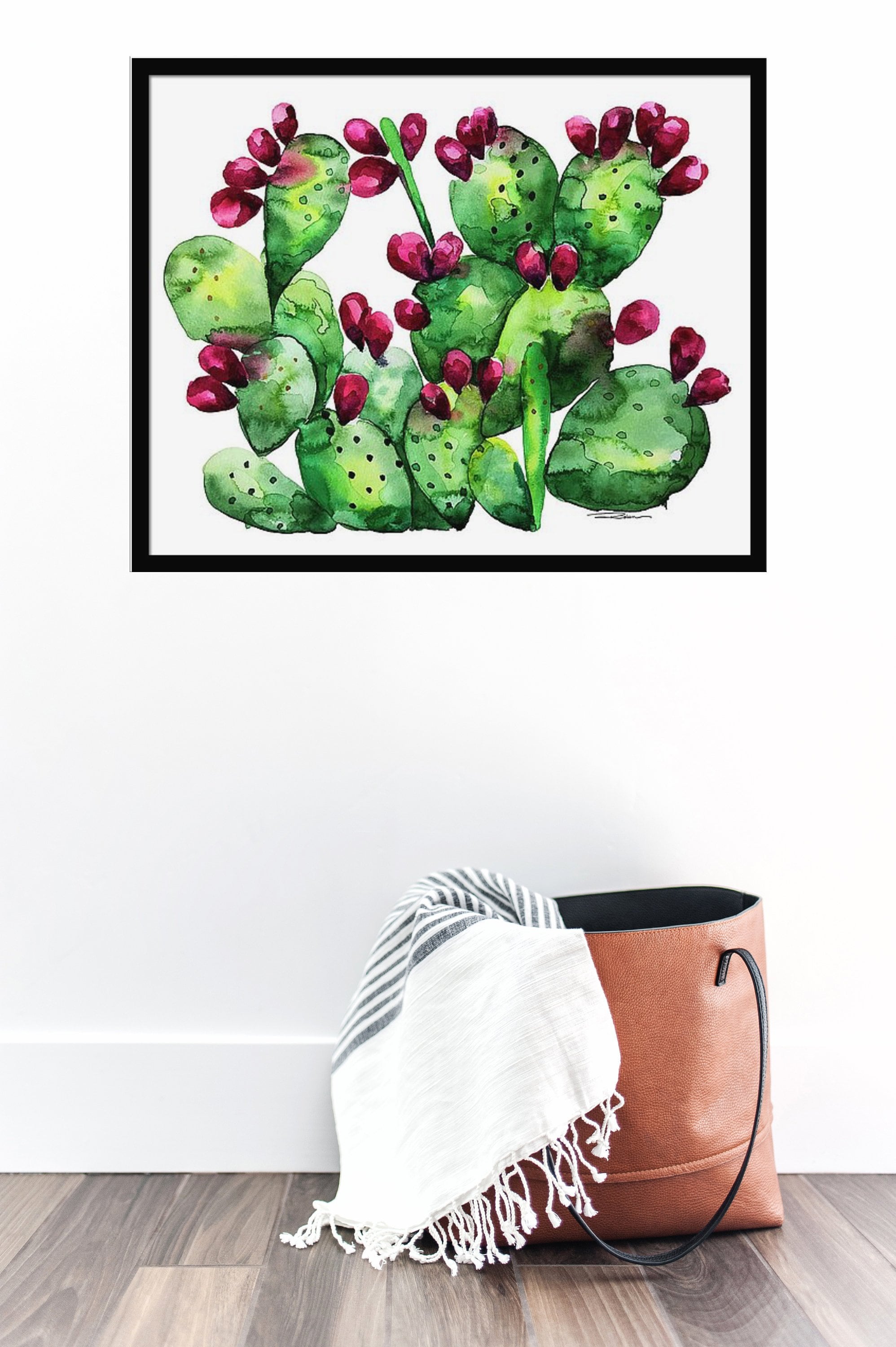 Prickly Pear Cactus Watercolor Art Print: Botanical Wall Decor - Etsy