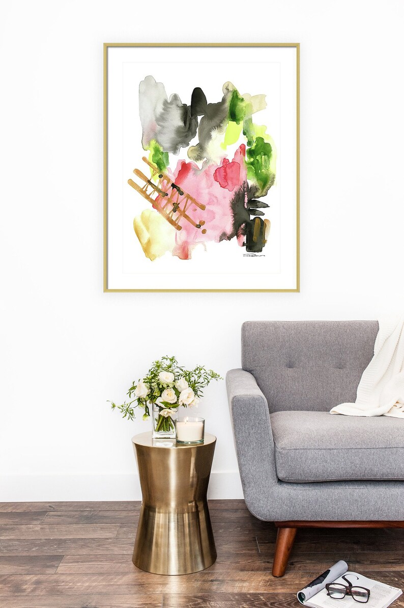 Rose All Day Abstract Art Watercolor Print of Watercolor Painting, Contemporary Art, Art Prints image 1