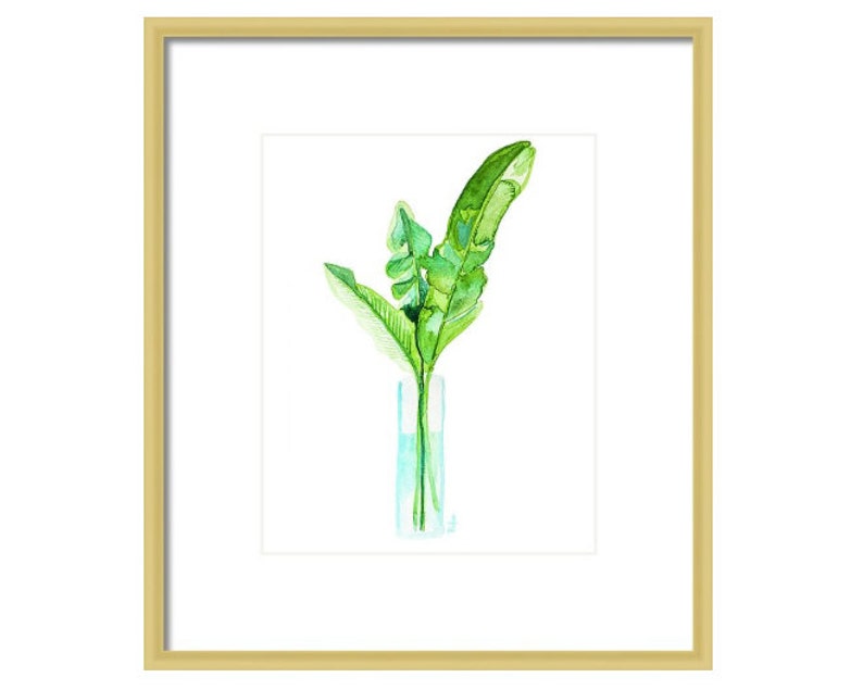 Tropical Leaf Watercolor Painting Art Print Wall Art Botanical Print Office Decor image 6