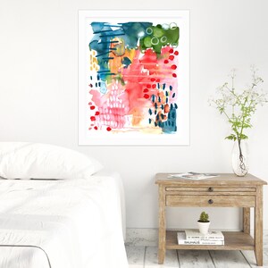 Lush Abstract Art Print of Gouache and Watercolor Painting-Wall Art-Various Sizes-Modern Art image 3