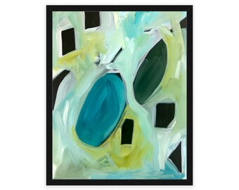 緑の抽象画のアクリル絵画プリント - 様々なサイズ - 現代アート