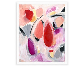 Pink Abstract Painting Art Print-Various Sizes-Nursery Art-Boho