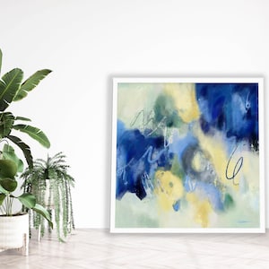 Blue Abstract Art Print-Large Wall Art-Modern Abstract