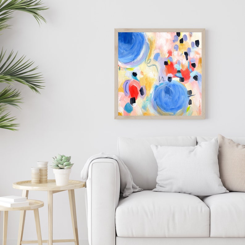 Blue Abstract Print-Abstract Painting-Modern Art-Large Wall Art image 6