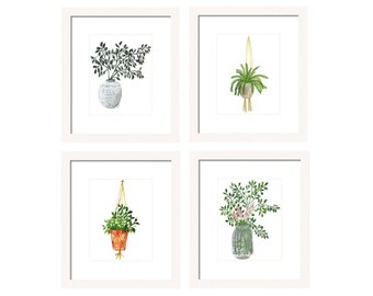 Plants Watercolor Painting Art Prints-Wall Art-Wall Decor-Eucalyptus-Nature Art-Botanical Prints-Modern Farmhouse Decor