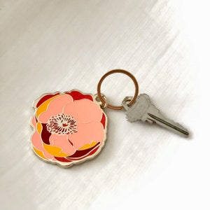Poppy Keychain Superbloom Poppy Key Fob Key Ring image 4