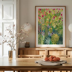 Cactus Garden Stampa artistica di pittura-Arte murale-Cactus-Deserto-Colorato-Moderno-Illustrazione