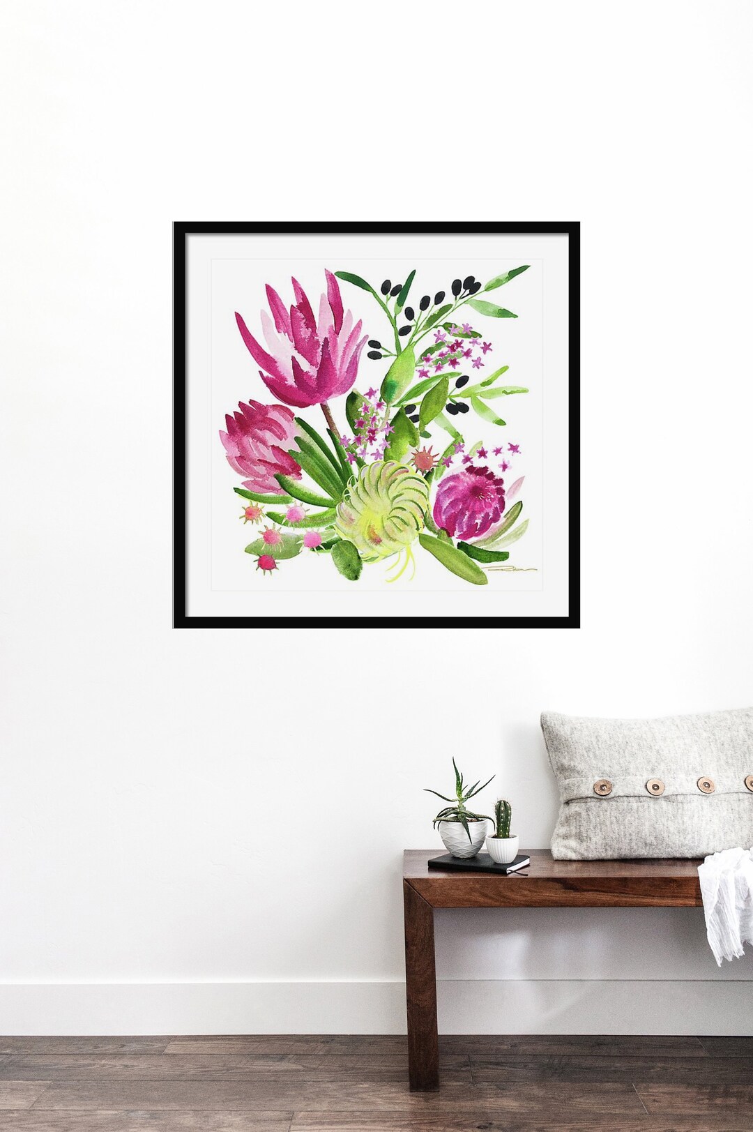 Protea Flower Watercolor Print: Botanical Floral Wall Art - Etsy