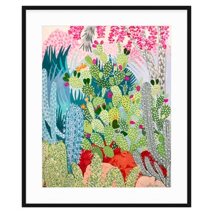 Cactus Garden Art Print-Wall Art-Cacti-Desert-Colorful-Modern-Illustration image 10