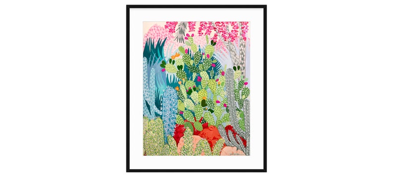 Cactus Garden Art Print-Wall Art-Cacti-Desert-Colorful-Modern-Illustration image 10