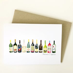 Cartes de notes de bouteille de vin-Ensemble de papeterie-Notes de remerciement-Cartes de notes assorties-Bouteilles de vin de Californie-Cartes vierges