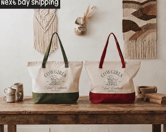 Cowgirls and Cocktails Bachelorette Party Tote Bag: Custom Western Girls Trip