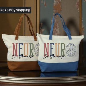 Custom Neurology Doctor Tote Bag, Custom Neuro Tote Bag, Neurology Nurse Tote Bag, Gift For Neurologist, Brain Tote Bag