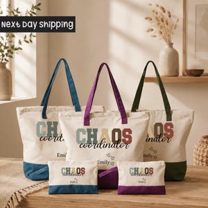Personalized Chaos Coordinator Tote Bag: Funny Canvas Organizer