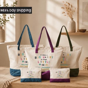 Tiny Human Tamer Tote Bag: Personalized Teacher Gift, Cotton