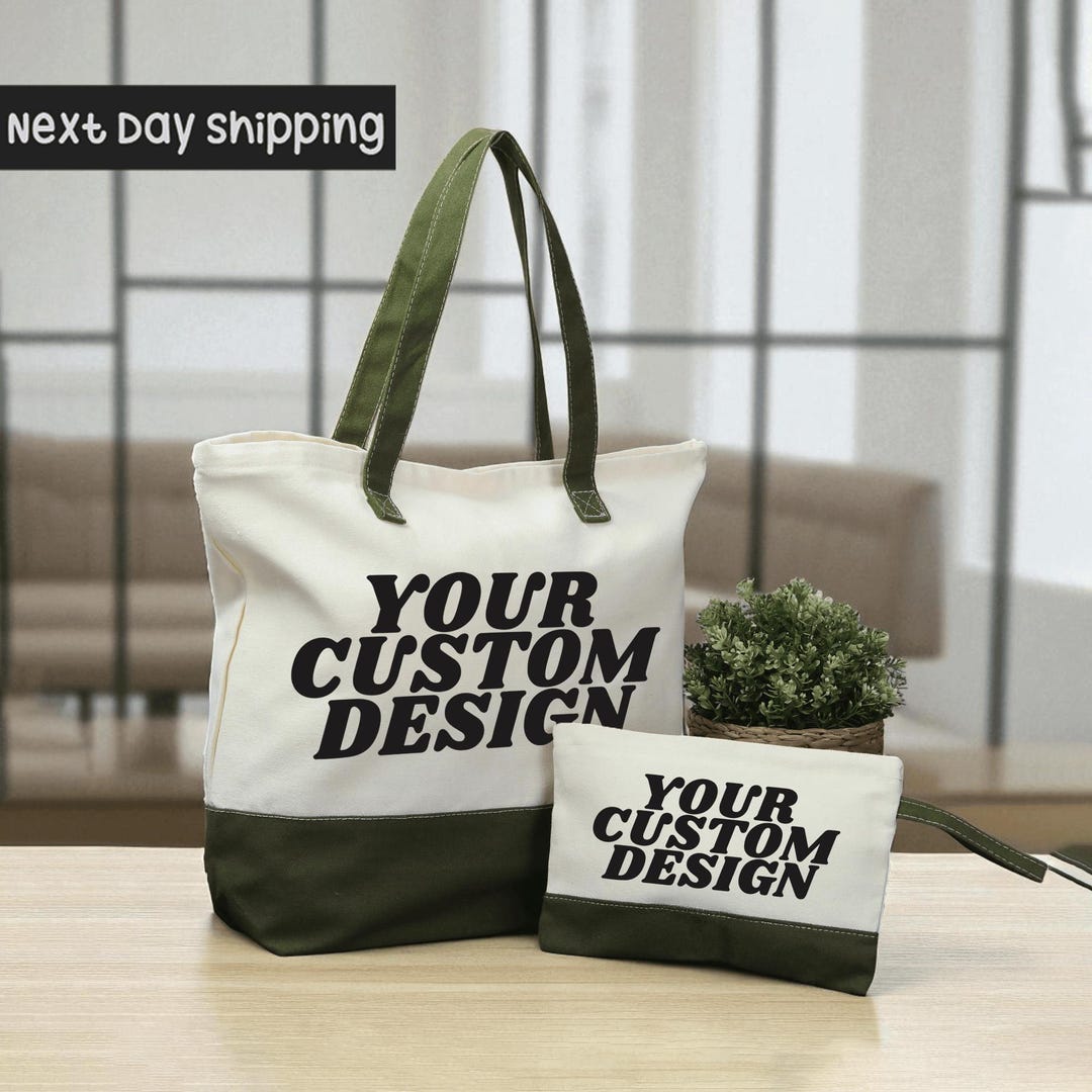 Personalized Canvas Tote Bag: Add Your Logo, Custom Design - Etsy