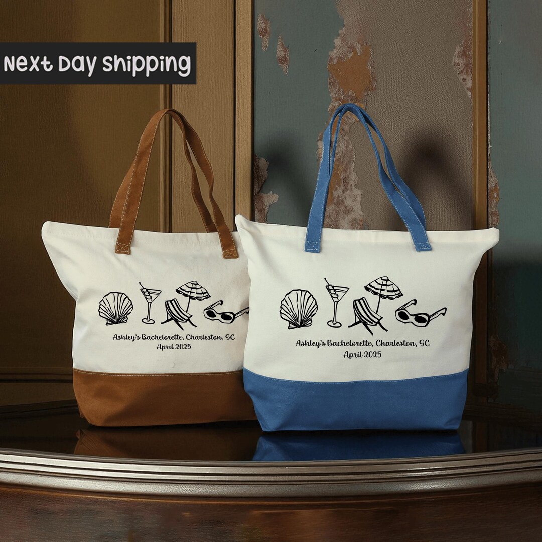 Custom Bachelorette Tote Bag With Name Location and Date, Personalized ...