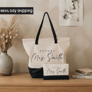 Custom Future Mrs. Tote Bag: Personalized Bridal Shower Gift