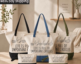 Golf Tote Bag: "Life Choices" Canvas Carry-All - Gift for Golfers