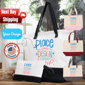 Custom Tote Bag, Personalized Tote Bags, Promotional Tote Bag, Your Text, Image, Trade Show Gift Bag, Custom Shopper, Shopping Bags