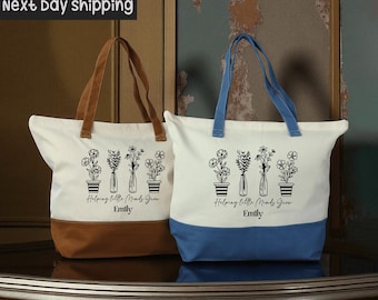 Personalized Teacher Tote Bag: Tiny Human Tamer, Happy Little Minds
