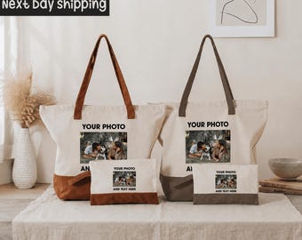 Bolso de tela personalizado con foto – Bolso de tela personalizado con foto y texto, bolsa de regalo personalizada, bolso de lona con foto, bolso de tela con foto familiar, regalo personalizado