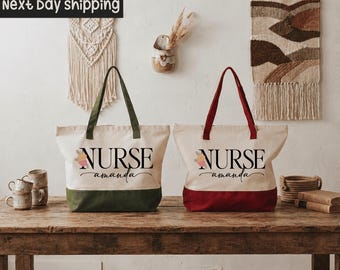 Custom Nurse Tote Bag, Personalized Medical Gift