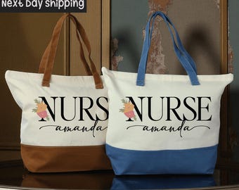 Custom Nurse Tote Bag, Personalized Medical Gift