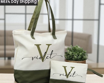 Personalized Canvas Tote Bag: Custom Name, Monogrammed Gift