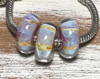 Quinlan Glass Leave Me Breathless European BHB Handmade Lampwork Glass Beads SRA