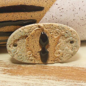 Quinlan Glass Bracelet Bar, Focal Handmade Speckled Stoneware Jewelry Component
