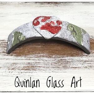 Quinlan Glass Handmade Porcelain Ceramic Jewelry Component, Bracelet Bar, Connecting Bar, Heart