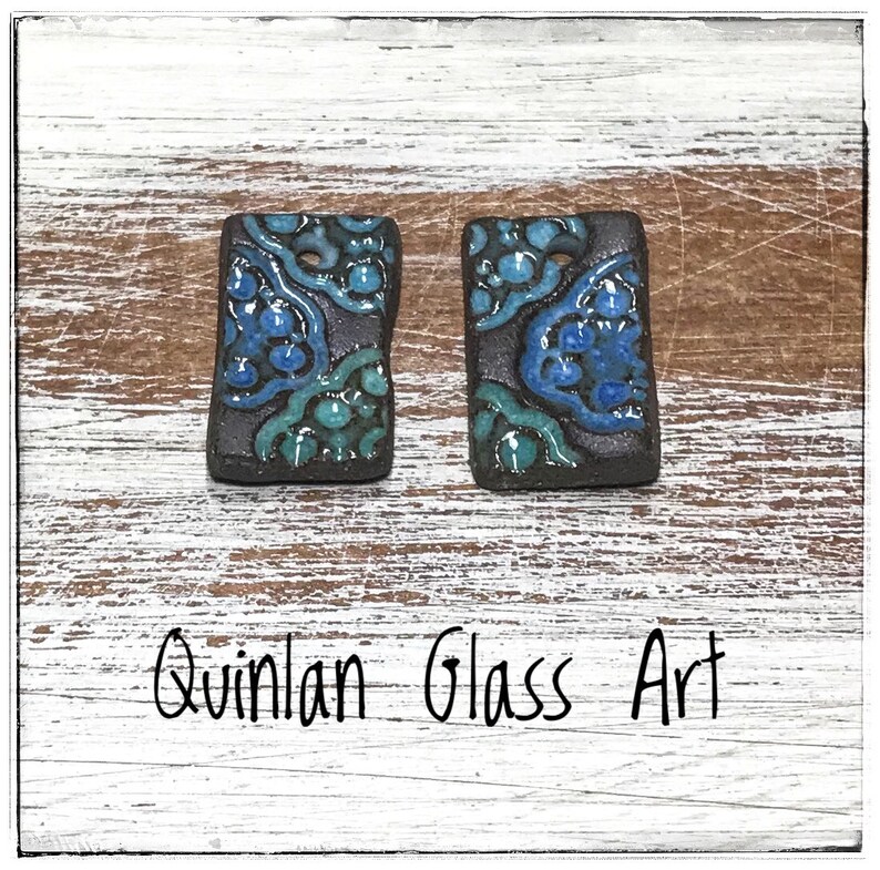 Bohemian Quinlan Glass Butterfly Wings Handmade Stoneware Ceramic Jewelry Components Pairs Earring Pair Components