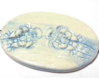 Quinlan Glass Bracelet/Focal Organic Handmade Porcelain Ceramic Jewelry Components