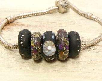 Quinlan Glass European Charm Scandalous BHB Handmade Lampwork Glass Beads