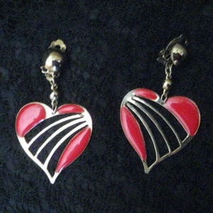 Vintage Heart Clipback Earrings image 1