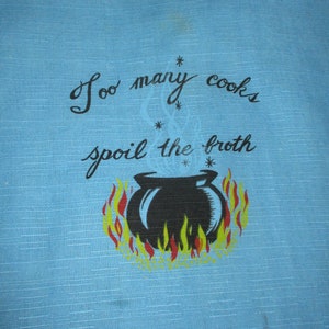 1950&#39;s 2 pc. Dish Towels Pair of comical Dish Towels Vintage